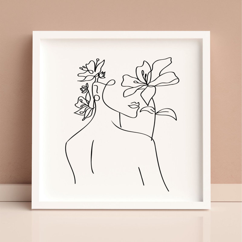 Floral Lady One Line - Print on Plastic / Acrylic