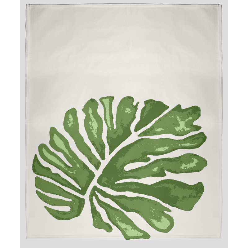 Tropical Resort Fleece Throw Blanket, 60" W x 80" L, Green, 1.95