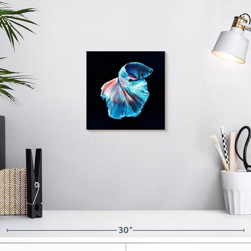 Brampt Glowing Blue Betta Fish, 10" H x 10" W