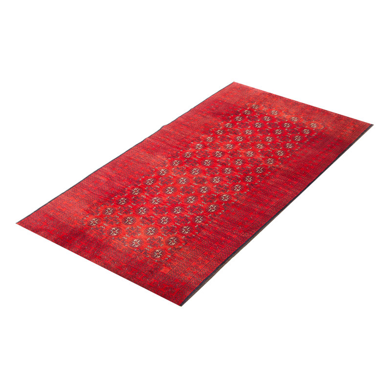 Tapis rouge Teimani 3 pi 8 po x 6 pi 9 po
