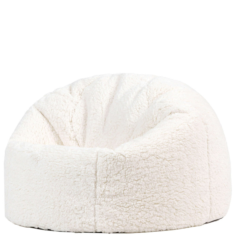 Kids Kingston Teddy Fleece Classic Bean Bag and Reading Pillow Set, Beige