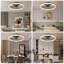 Ventilateur de plafond moderne en cristal noir avec lumière et télécommande, température de couleur réglable-482353097