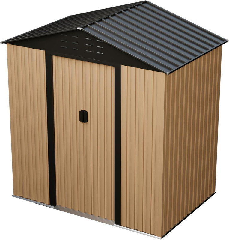 Remise de jardin en métal 6 x 4 pi avec porte verrouillable et toit imperméable