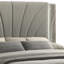 Grand lit plateforme à DEL Monaco avec tête de lit tapissier capitonnée et accents en marbre gris-130515218