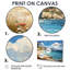 Maison blanche italienne au bord de la mer Méditerranée - reproduction d'art mural plage-1186055102-1186055100