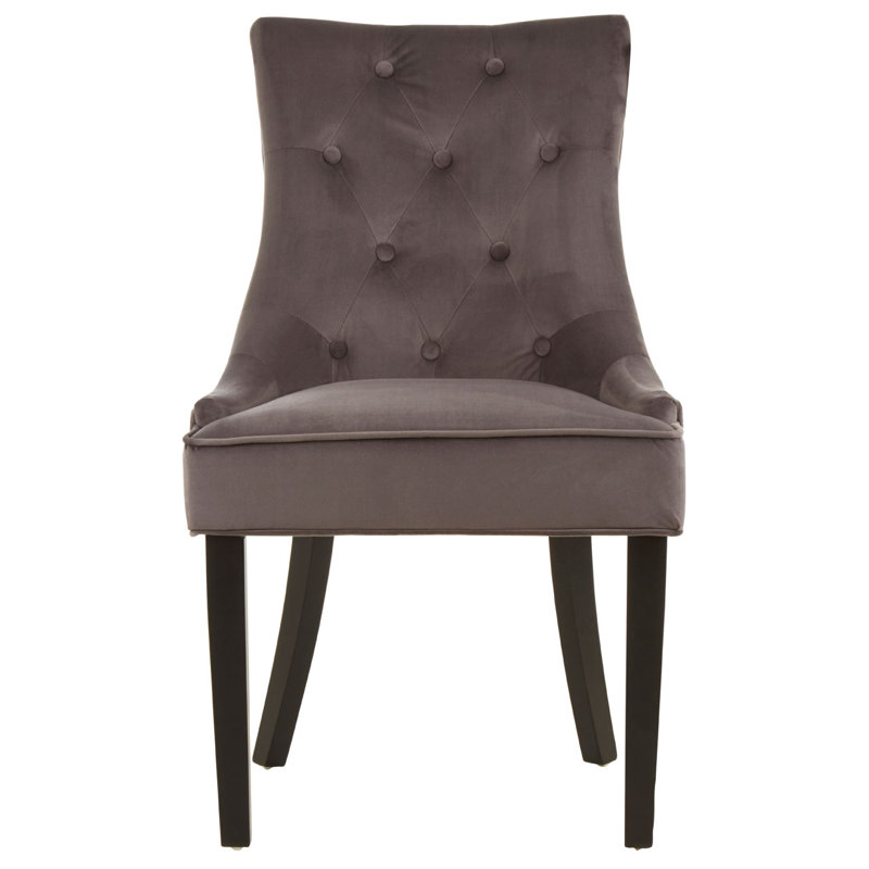 Moultrie 124.46cm H Tufted Polyester Blend Upholstered Side Chair, Grey