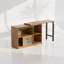 Bureau extensible 91,7 po en bois avec armoire de rangement et structure en métal
