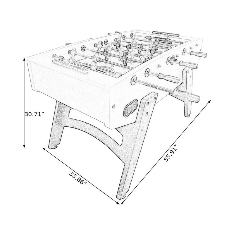 Ivory + Black Rectangular Manufactured Wood + Metal Foosball Tables