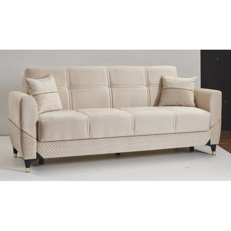 Canapé-lit rembourré avec rangement Primenest, Beige
