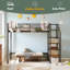 Lit mezzanine en métal avec tablette de rangement supérieure et échelle de rangement latérale-1792834350