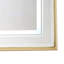 Miroir de salle de bain 40X30in à DEL, 3 couleurs à intensité variable, biseauté, brouillard, cadre en alliage d'aluminium doré pour mur-120592917