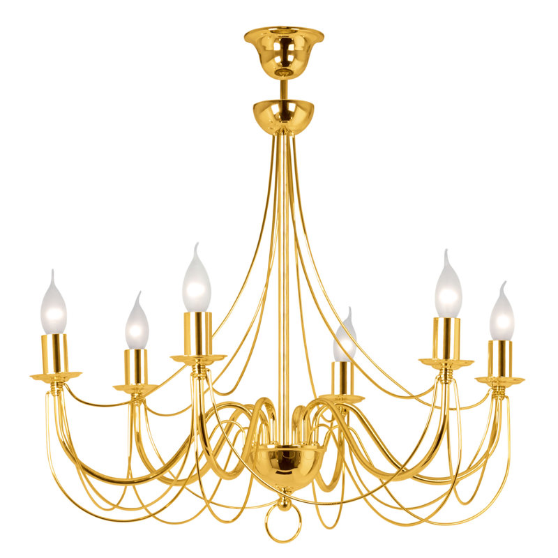 Foreside 6 - Light Sputnik Chandelier, Gold, Bar