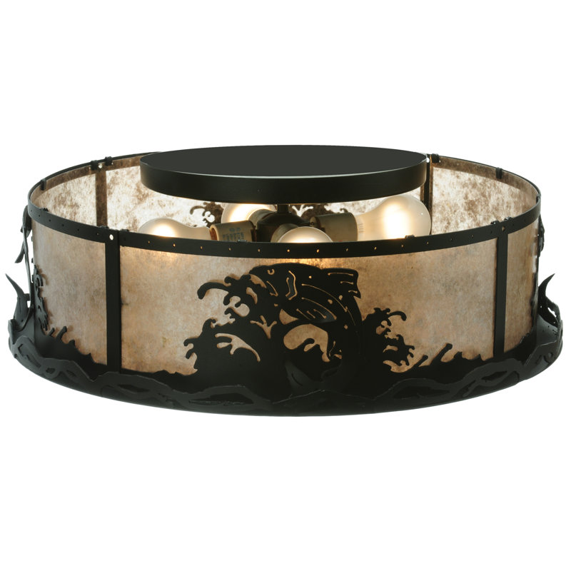 Rustic Lodge 4 - Light Flush Mount