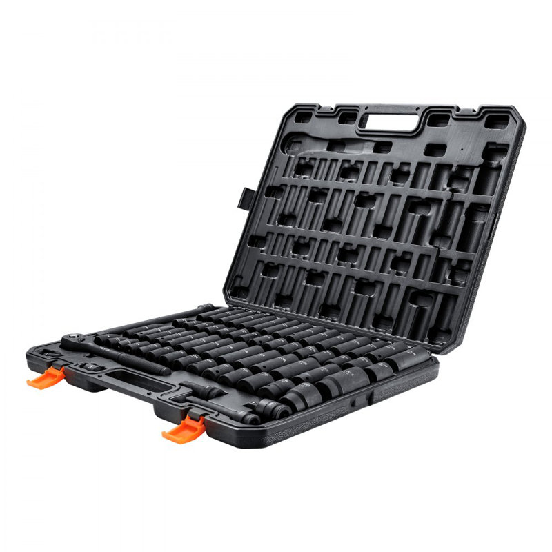 1/2" Drive Impact Socket Set, 65 Piece Socket Set SAE 3/8" to 1-1/4" and Metric 10-24mm