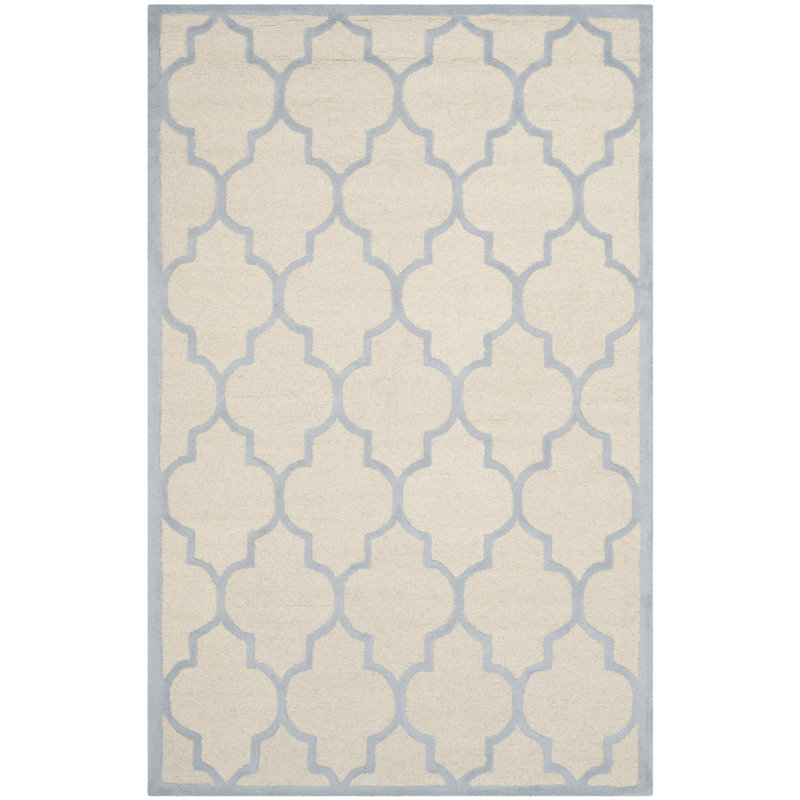 Cannen Hand Tufted Wool Geometric Rug, Rectangle 4' x 6'