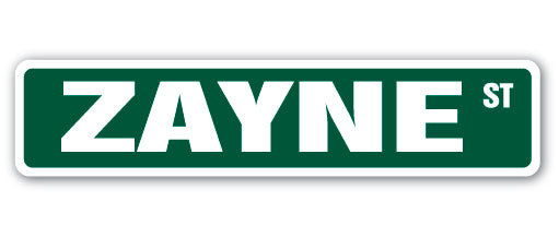 Plaque de rue Zayne en plastique robuste 8 po x 36 po
