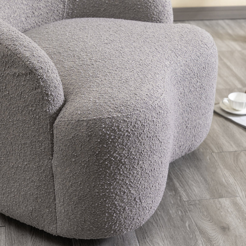 Fauteuil demi-tonneau pivotant 34 po, Mélange de polyester gris foncé