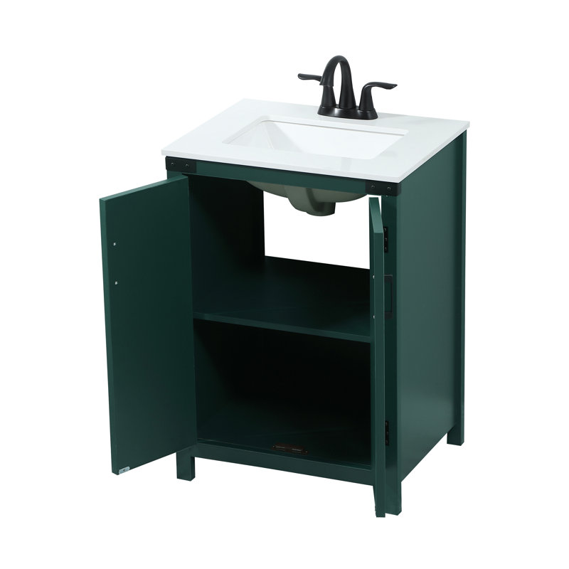 Ensemble de meuble-lavabo simple 24 po Slayton, Vert