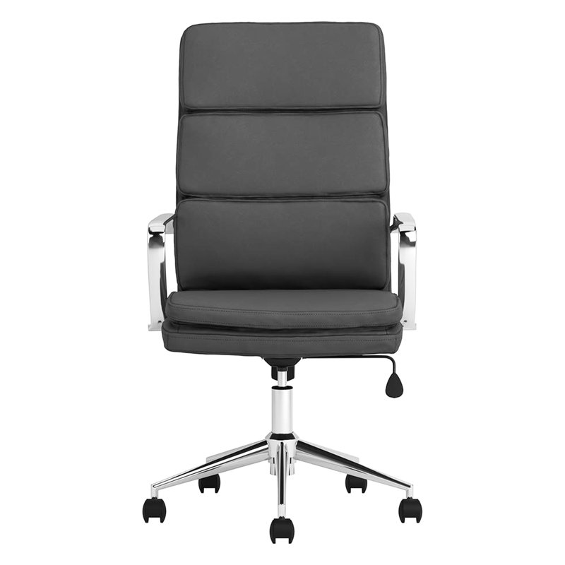 Chaise de bureau grise rembourrée avec dossier profilé pour un meilleur soutien Structure ergonomique moderne en contreplaqué