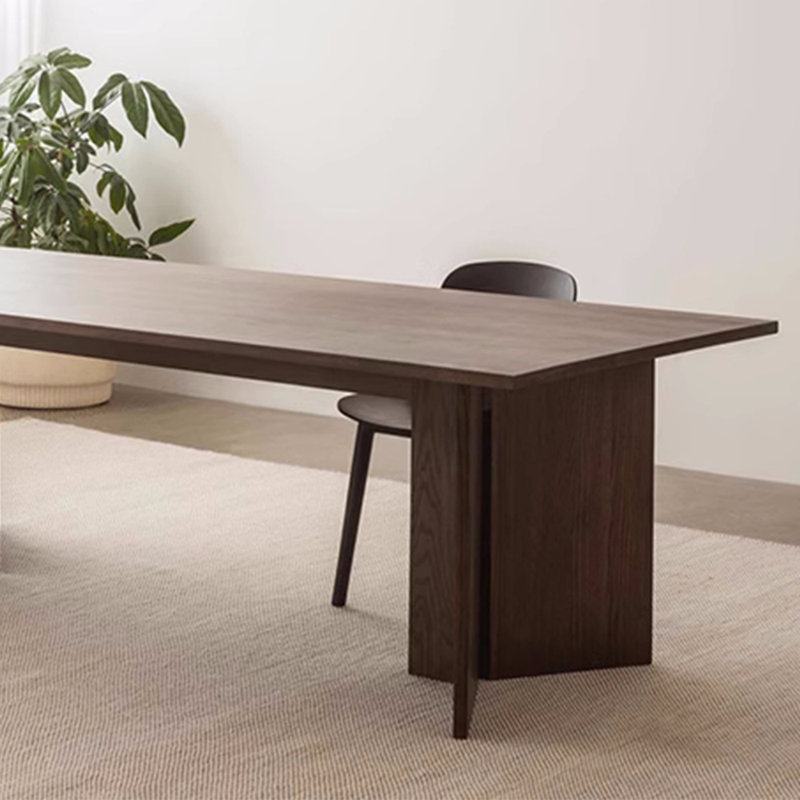 Table de salle à manger en chêne, Tanné, H 29,53 po x L 70,87 po x l 31,5 po