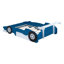 Lit plateforme pleine grandeur en forme de voiture de course avec roulettes