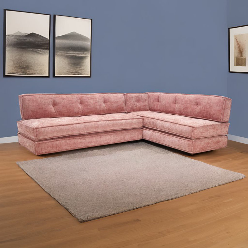 Canapé modulaire en chenille, Rose