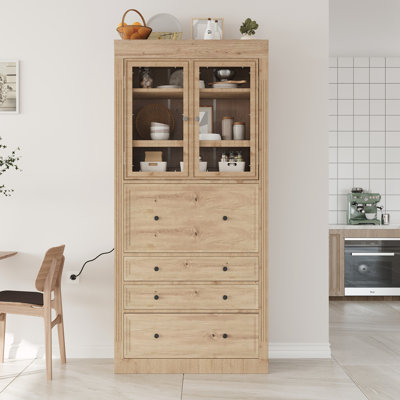 Multifunctional Cupboard with 3 Drawers,Adjustable Shelves