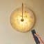 Applique murale 9,84 po ronde moderne à DEL en albâtre avec télécommande, accent laiton-1966043673-1970516461