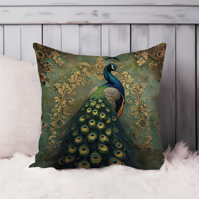 Animals William Morris Peacock Pattern VIII Cottage Throw Pillow Cover