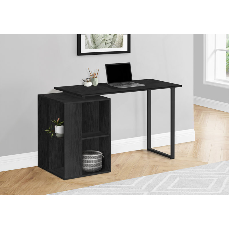 Bureau, bureau d'ordinateur avec tablettes, Black
