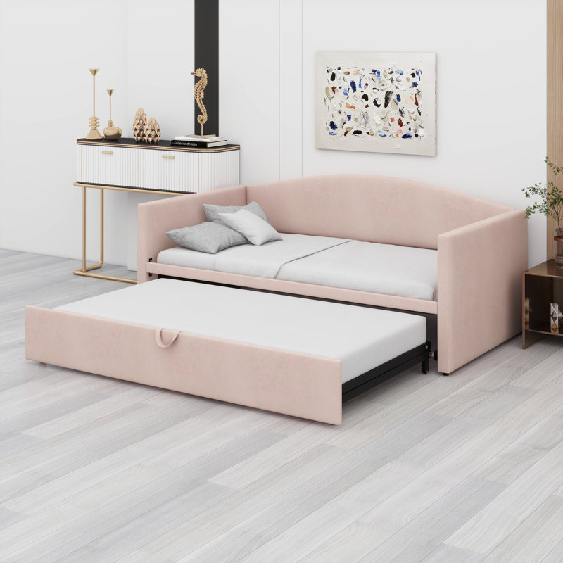 Lit de jour avec couchette extensible, Rose