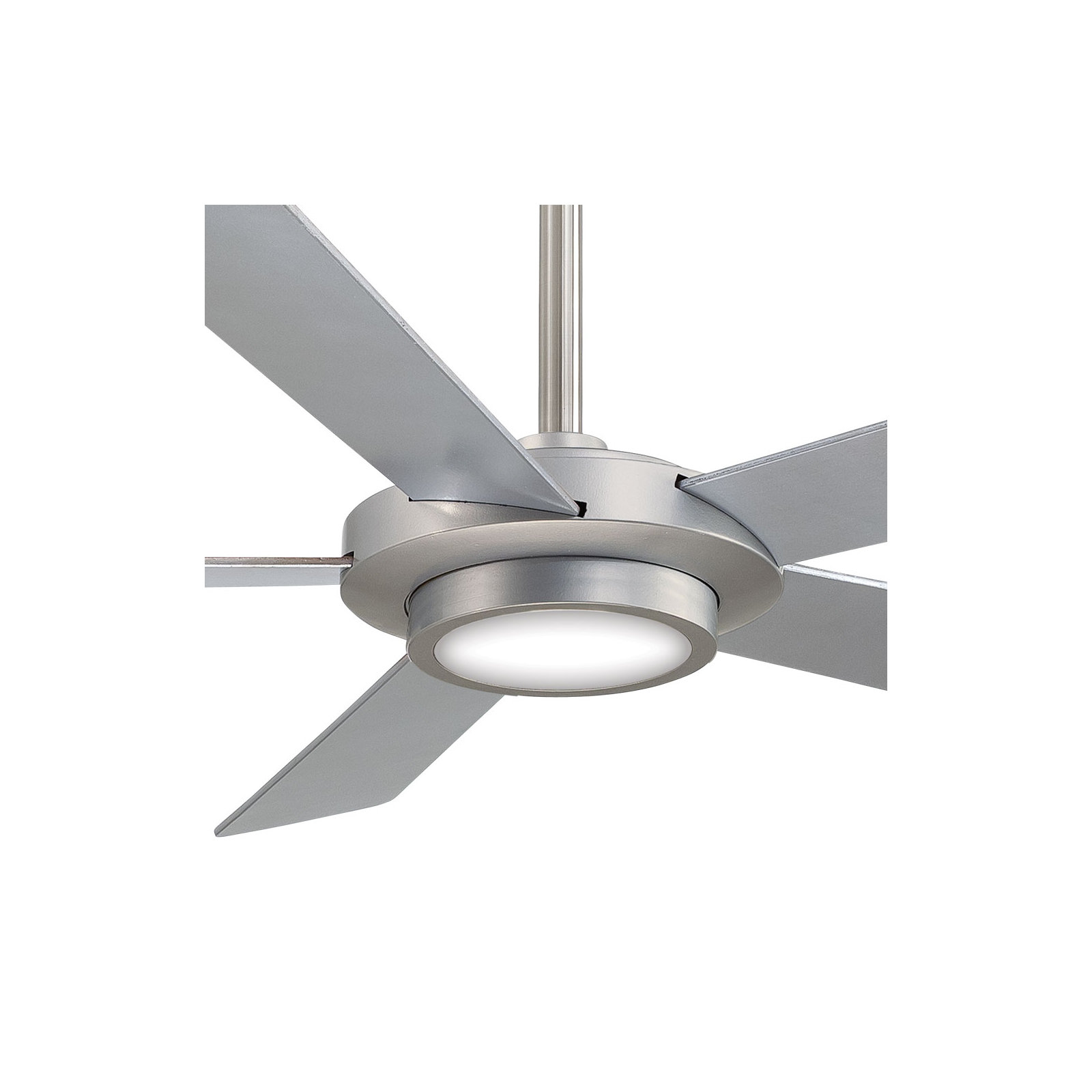 52" Sabot 5 - Blade LED Standard Ceiling Fan with Remote Control and Light Kit Included, Brushed Nickel with Silver Blades