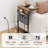 C Shaped End Table With Charging Station, 33" Tall Side Table For Couch, Sofa Table Adjustable Height Small Couch Side C Table, Slide Under Sofa Tray Arm Table For Living Room, Bedroom, Brown