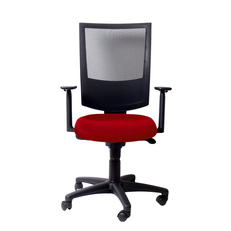Symple Stuff Office Chair, Height adjustable T-armrest, Red