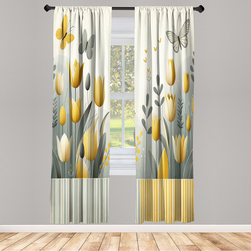 Semi Sheer Curtain Pair, 28" W x 95" L