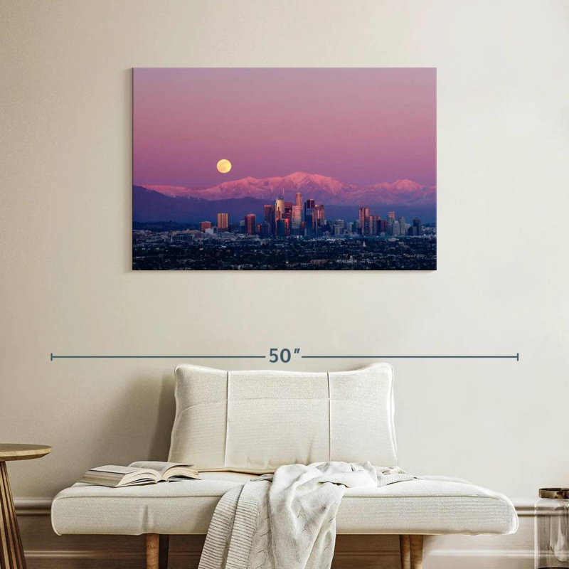 Pleine lune Nicci sur Los Angeles, H 26 po x l 39 po