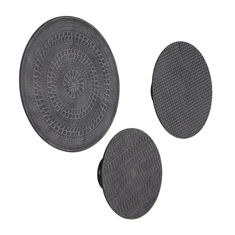 Boho Abstract Wall Decor on Metal, Black