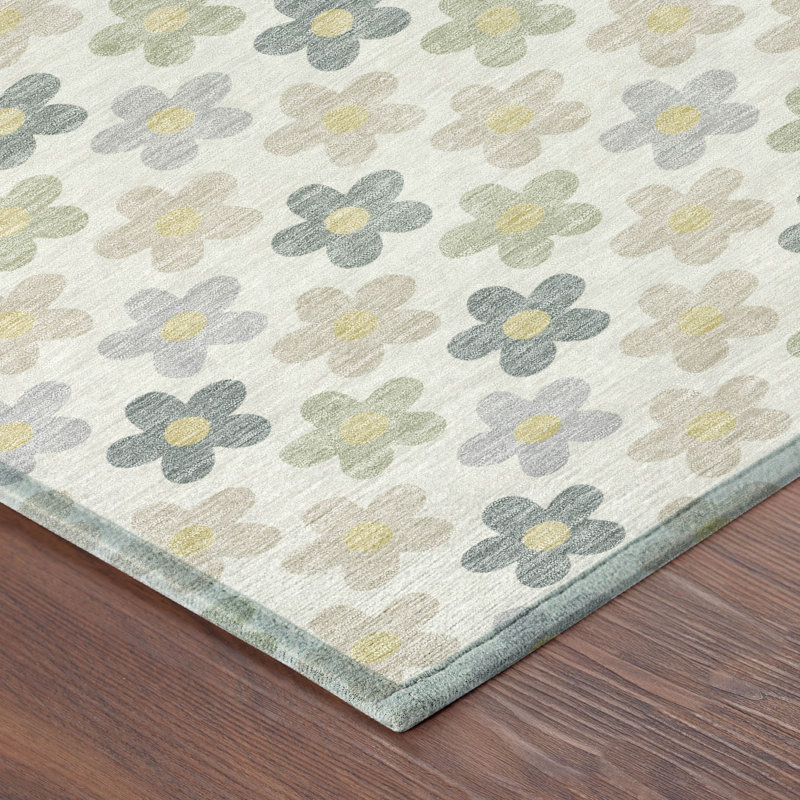 Machine Washable Indoor/Outdoor Chantille ACN2569 Kids Rug, Ivory, 2'6" x 3'10"