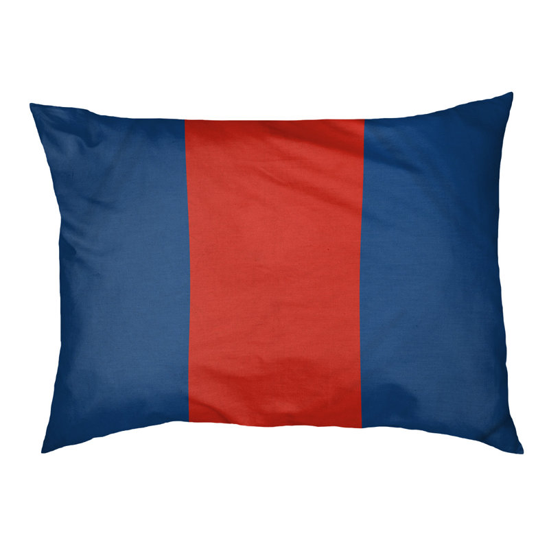 Coussin Tennessee, Grand (l 40 po x P 30 po x H 14 po), Bleu royal / rouge / bleu royal