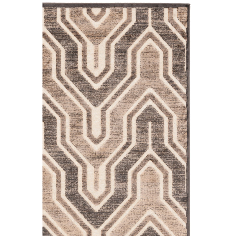 Tapis anthracite / crème Pittenger, Rectangle 5 pi 3 po x 7 pi 6 po