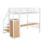 Lit mezzanine en métal avec bureau