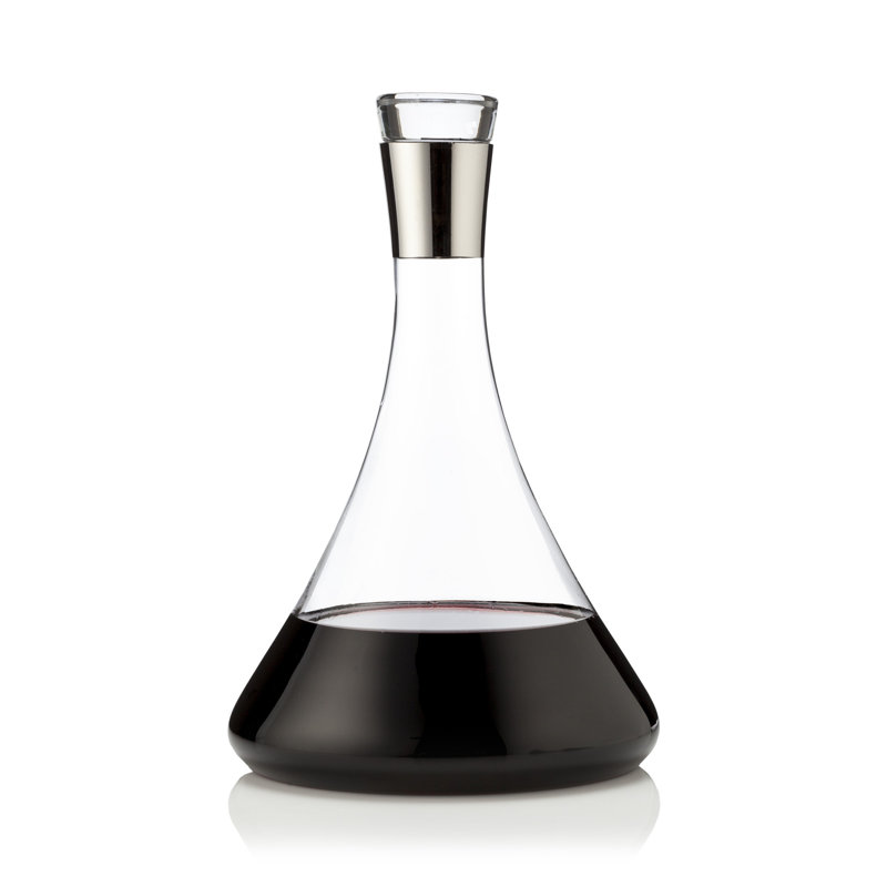 Harrison Irving Chrome-Rimmed Crystal Decanter