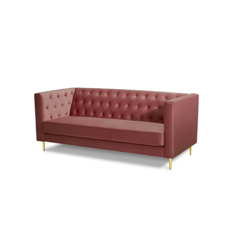 Burgeo 3 Seater Sofa, Pink Velvet