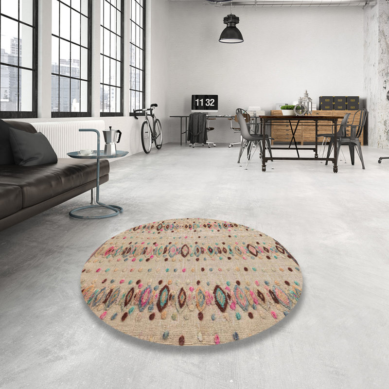 Tapis abstrait moderne 4711, Rond 8 pi