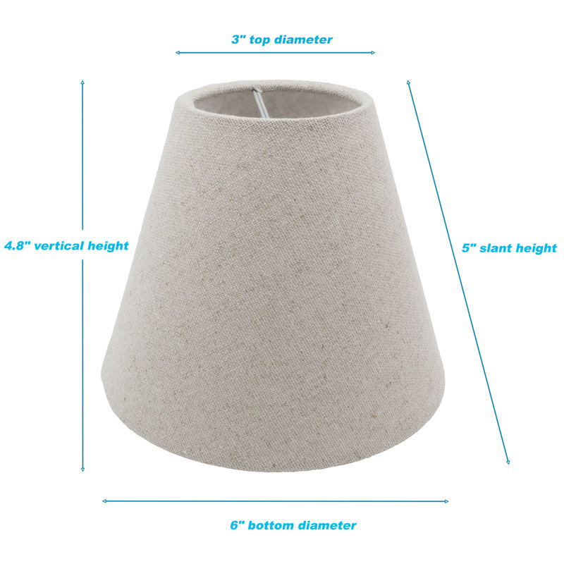 Ensemble de 6 abat-jours en lin Latitude Run®, conçus pour les ampoules de candélabre avec monture à pince facile, 3 po x 6 po x 5 po