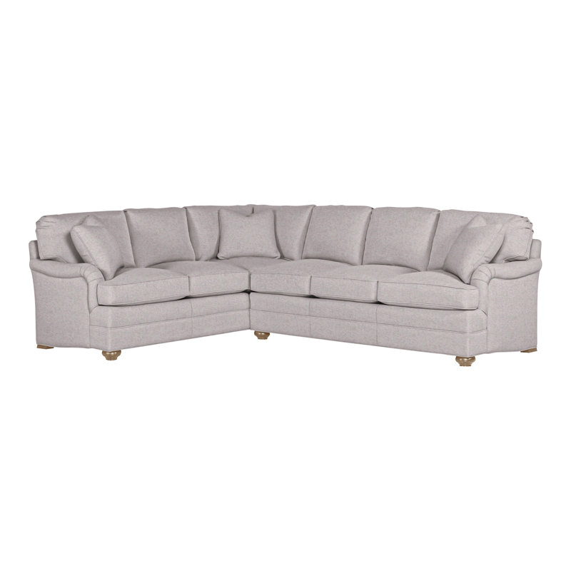 American Bungalow 2-Piece East Lake L- Sectional, Nadia Linen, Hampton