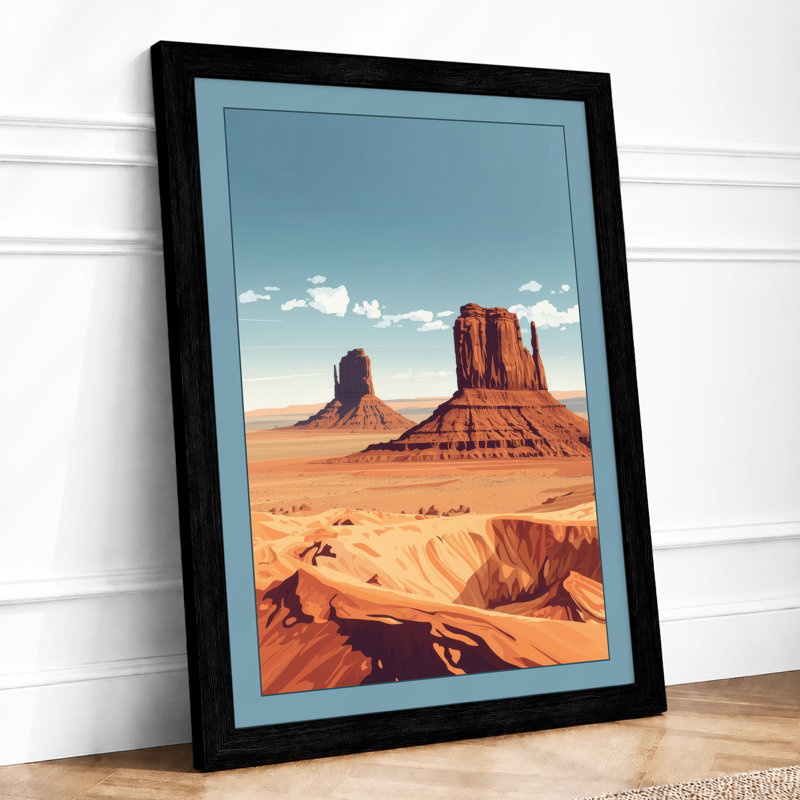 Red Desert Monument Vintage - Print, Black, A4 - 29.7 x 21.0 cm