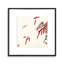 Encre de Chine, papillon monarque et feuille rouge, reproduction sur toile-96985263