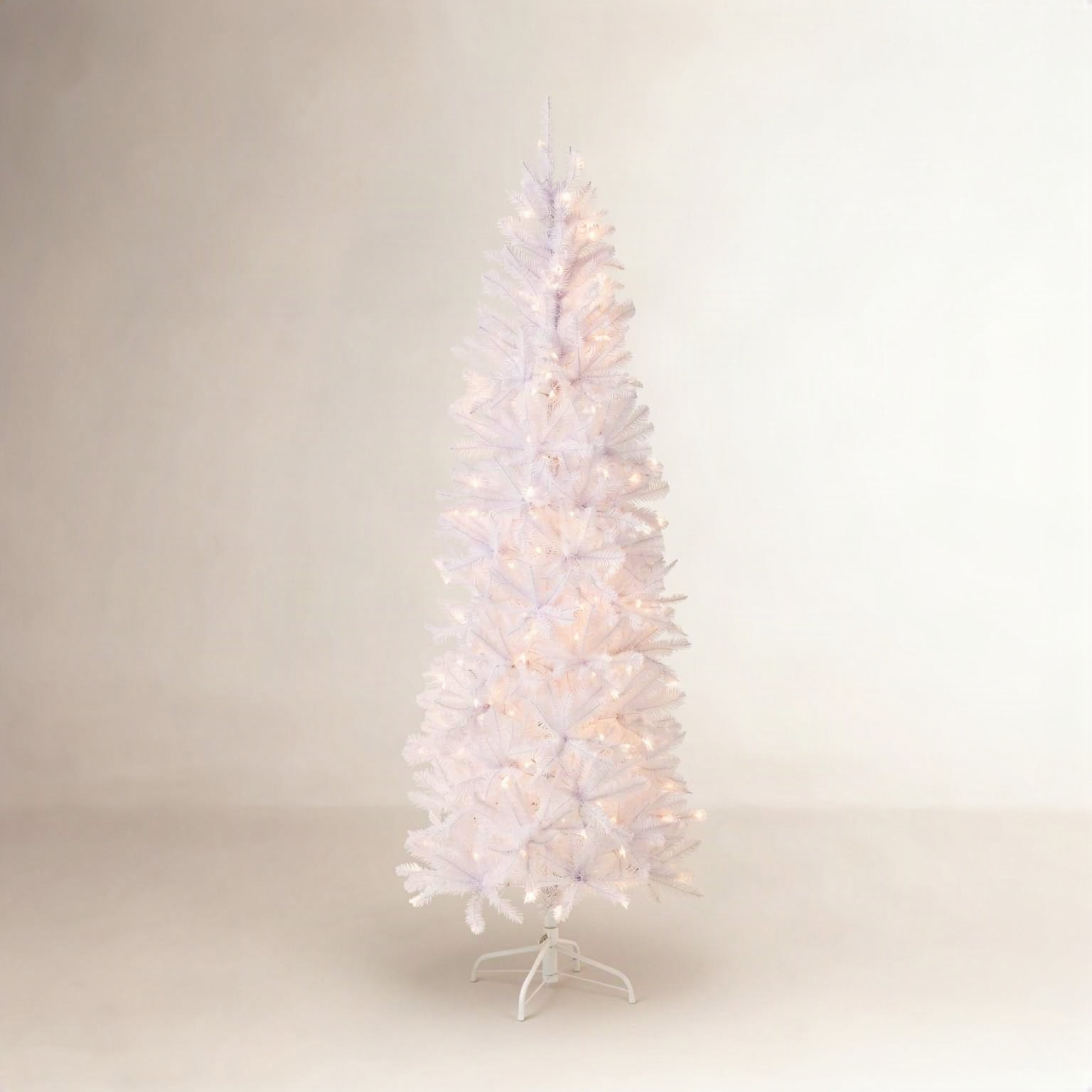 Slim Pre-Lit White Christmas Tree, 6.5'
