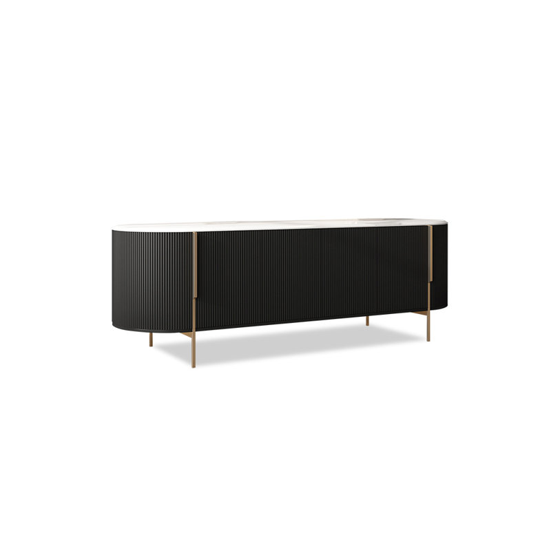 Meuble télé luxueux de style italien, 70.87", Noir / blanc